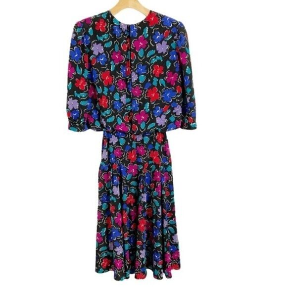Debenhams Floral colorful half sleeve dress size 8 / uk12 Gorgeous Colorful - Picture 4 of 16